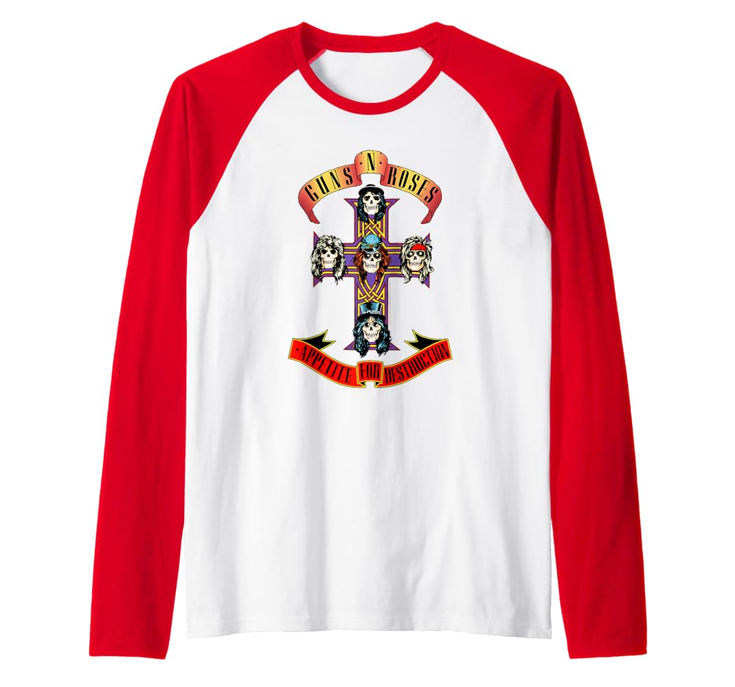 Amazon.com: Guns N' Roses Official Cross Raglan Baseball Tee